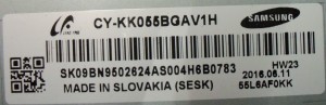 KOMPLETNE PODŚWIETLENIE MATRYCY CY-KK055BGAV1H BN61-13355