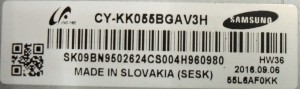KOMPLETNE PODŚWIETLENIE MATRYCY CY-KK055BGAV3H BN61-13355