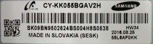 KOMPLETNE PODŚWIETLENIE MATRYCY CY-KK055BGAV2H BN61-13355