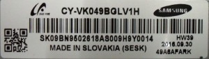 KOMPLETNE PODŚWIETLENIE MATRYCY CY-VK049BGLV1H