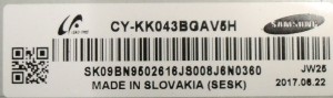 KOMPLETNE PODŚWIETLENIE MATRYCY CY-KK043BGAV5H BN61-13256A 43K5500